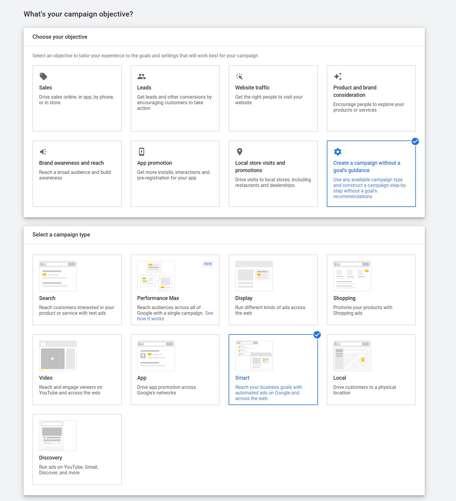 Setting up a smart campaign